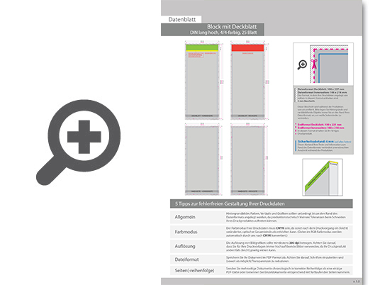 Product Bild block_mit_leimbindung_und_deckblatt__din_lang__25_blatt__4_4_farbig_beidseitig_bedruckt